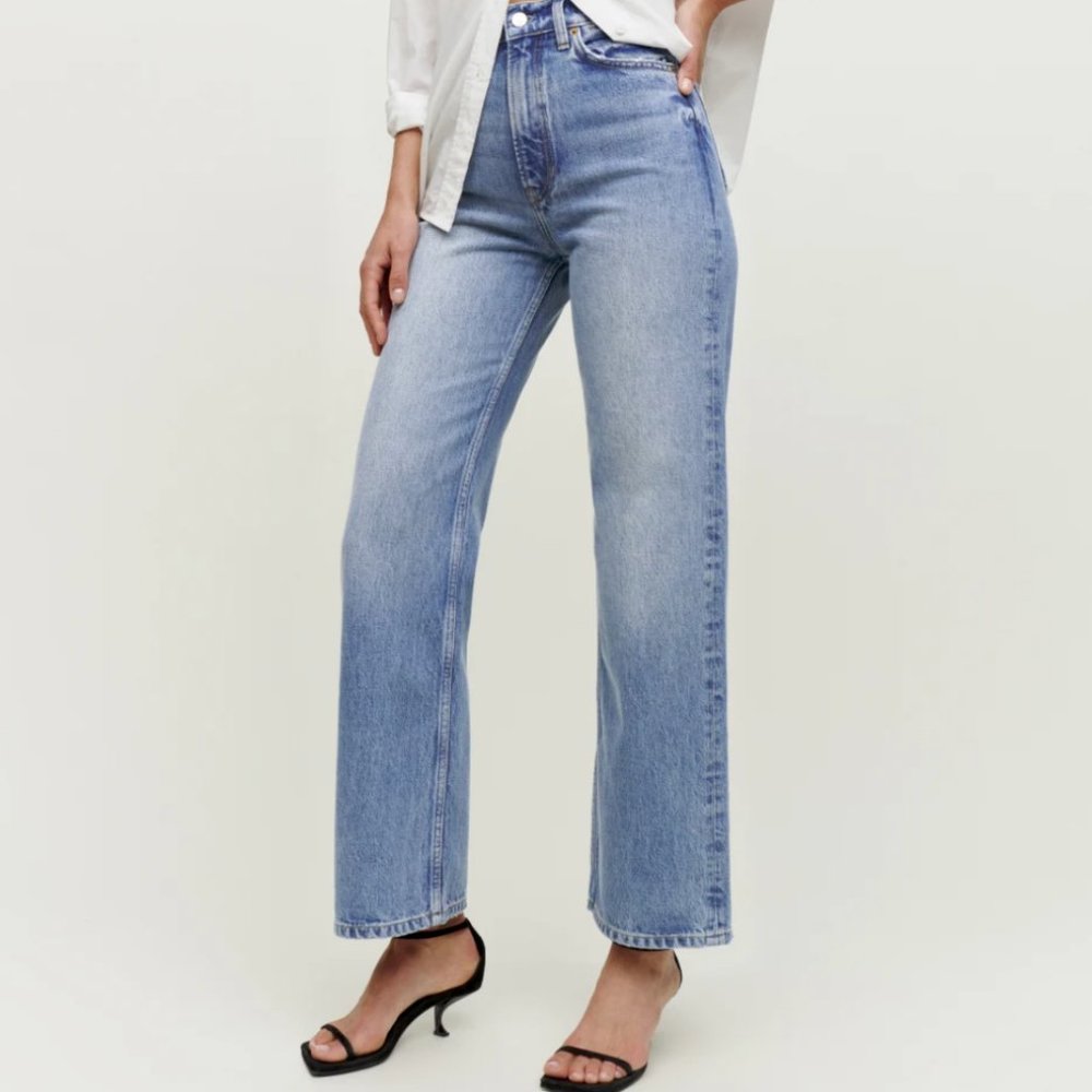Reformation Wilder Light Blue High-Rise Wide Leg Jeans